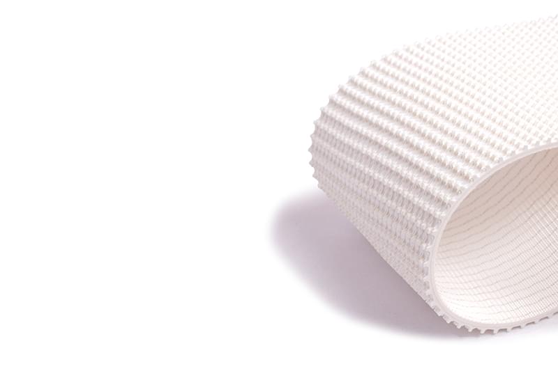 correia corrugada PVC branco duas lonas